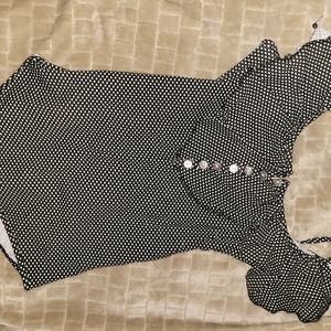 Pokka dot scoop neck bodysuit